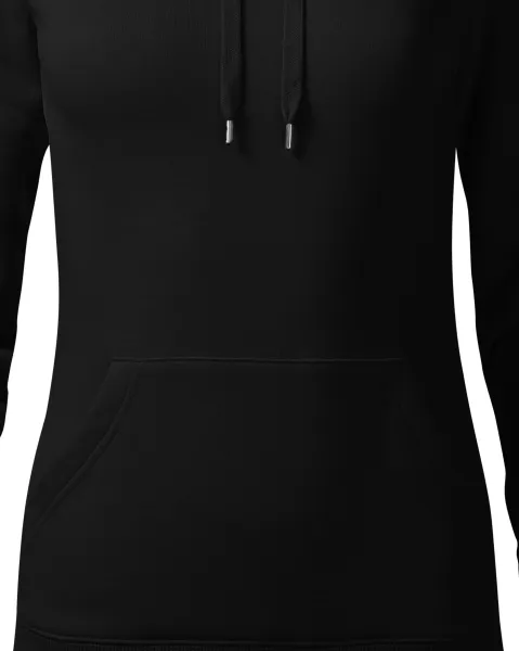 Damessweatshirt met capuchon zonder rits - Getailleerd model met zijnaden