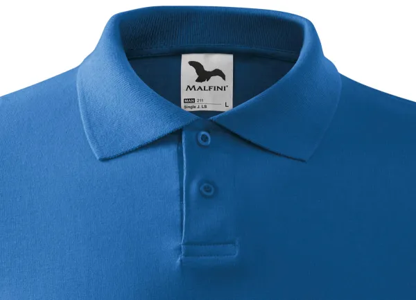 Poloshirt met lange mouwen voor heren - 2-knoopssluiting