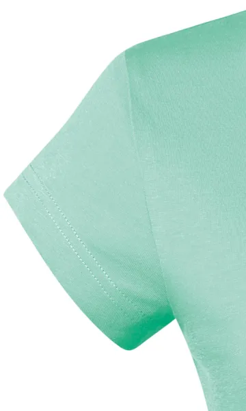 Dames slim fit T-shirt met V-halslijn - Zeer korte mouwen