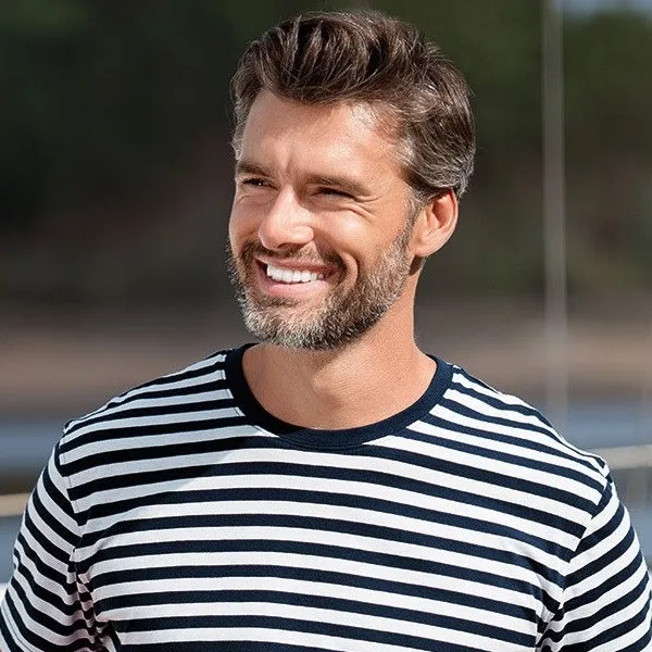 T-shirt in marinestijl - Klassieke ronde halslijn