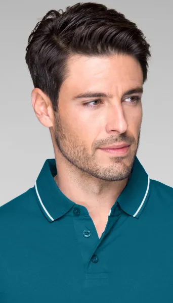 Contrasterend poloshirt voor heren - Sluiting met 3 knopen