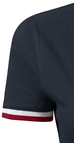 Dames poloshirt met kraag omhoog - Korte mouwen met contrasterende strepen