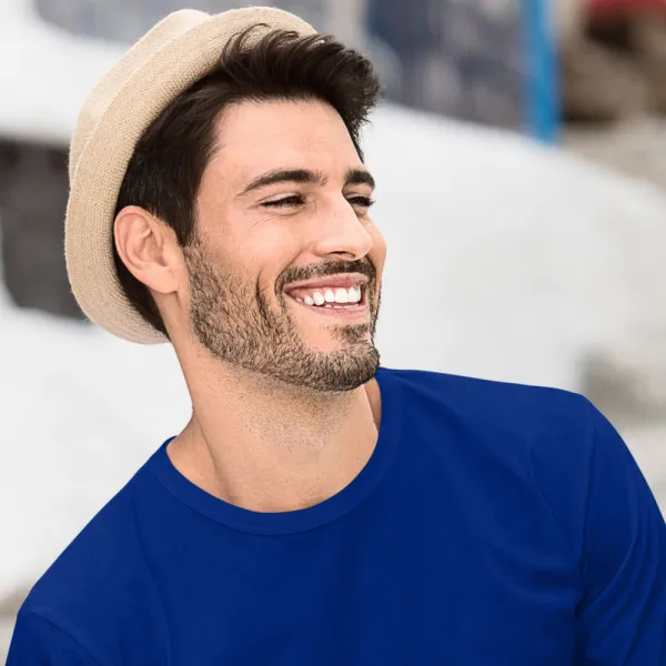 Heren T-shirt met lange mouwen - Klassieke ronde halslijn