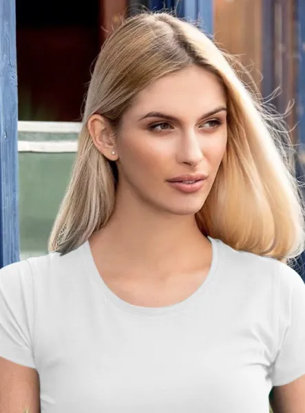 Dames T-shirt met zeer korte mouwen - Klassieke ronde halslijn