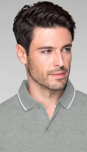 Contrasterend poloshirt voor heren - Sluiting met 3 knopen