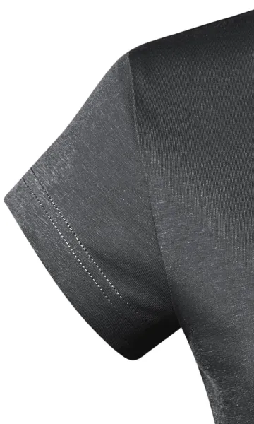 Dames slim fit T-shirt met V-halslijn - Zeer korte mouwen