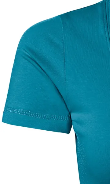 Dames T-shirt met decoratieve stiksels - Korte getailleerde mouwen