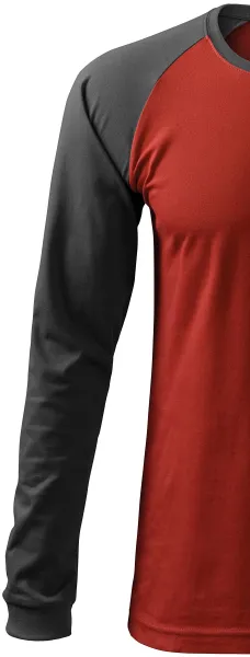 Contrasterend T-shirt voor heren met lange mouwen - Lange raglanmouwen