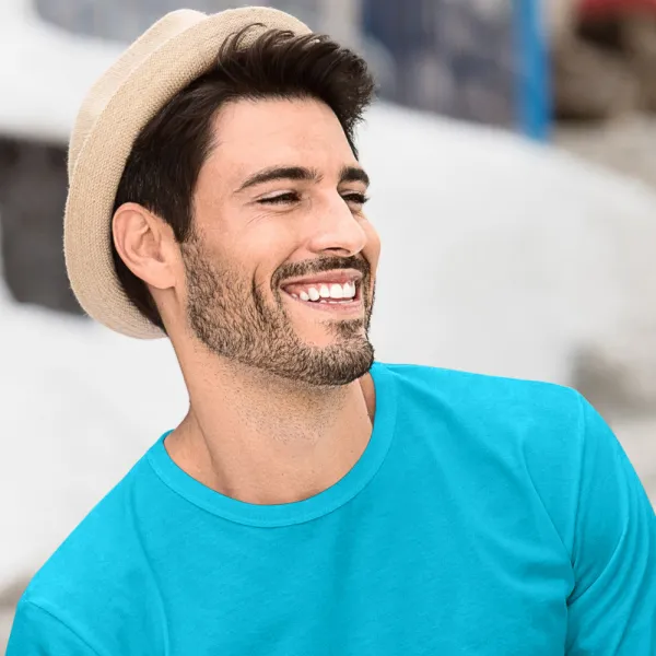 Heren T-shirt met lange mouwen - Klassieke ronde halslijn