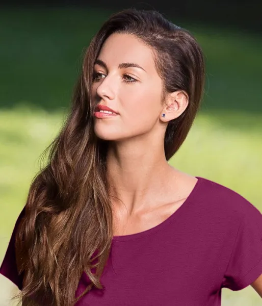 Dames lang T-shirt/jurk - Diepere ronde halslijn
