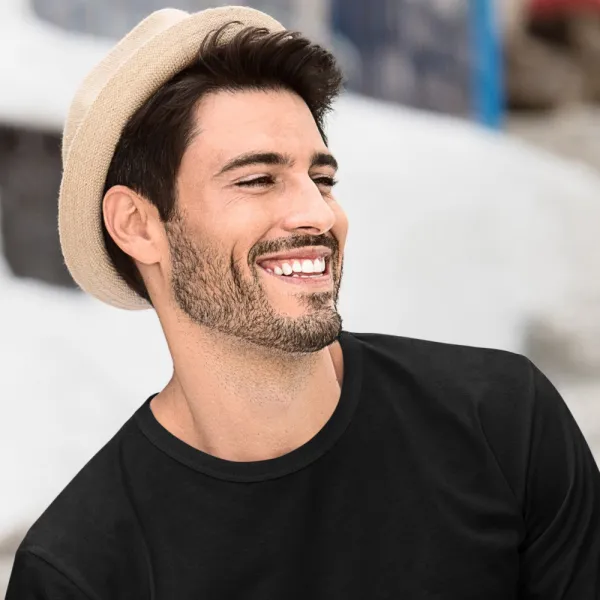 Heren T-shirt met lange mouwen - Klassieke ronde halslijn