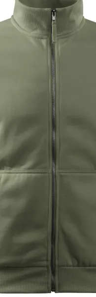 Eenvoudig herensweatshirt zonder capuchon - Metalen ritssluiting
