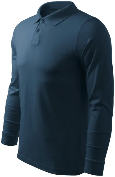 Poloshirt met lange mouwen voor heren - Heren katoenen poloshirt