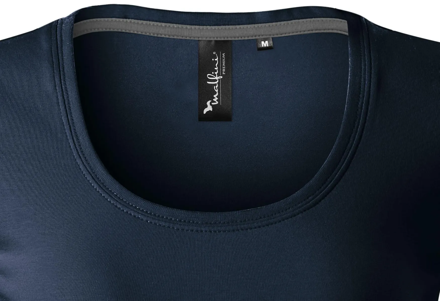Dames T-shirt met decoratieve stiksels - Diepe ronde halslijn