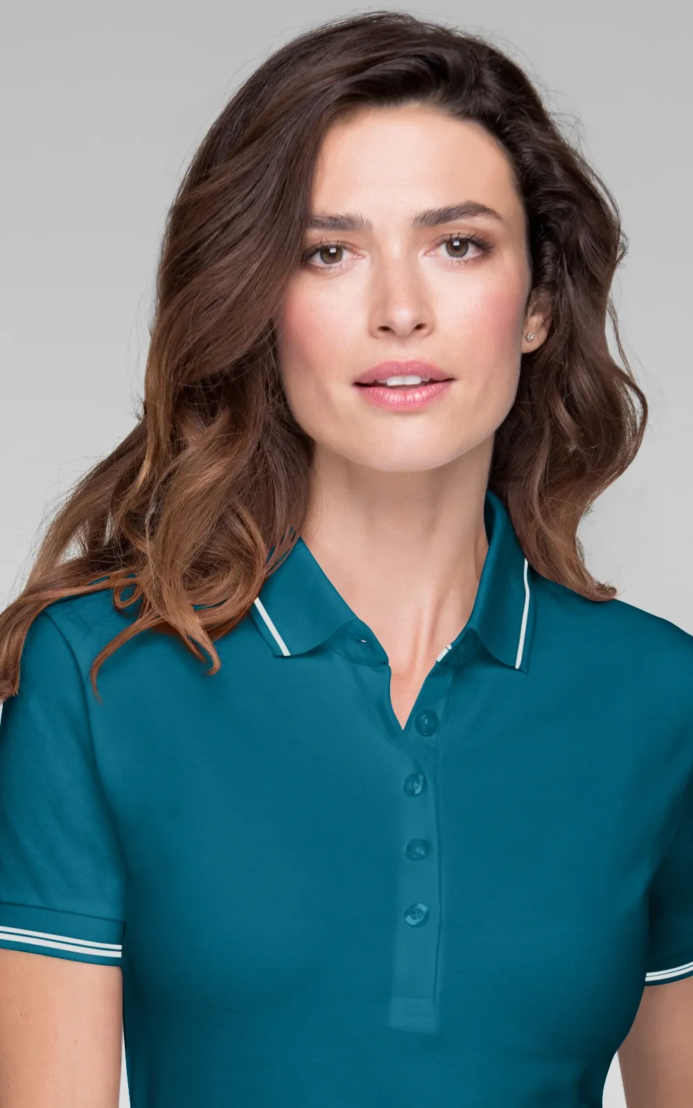 Dames poloshirt met korte mouwen, petrol blue, S